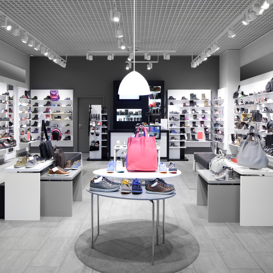 clean and pristine retail shoe store